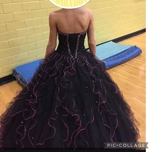 Beautiful strapless ball gown.